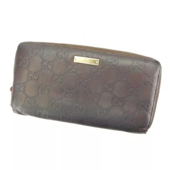 GUCCI Long Wallet Gucci Shima ?~ Authentic USED N317 - Picture 1 of 6